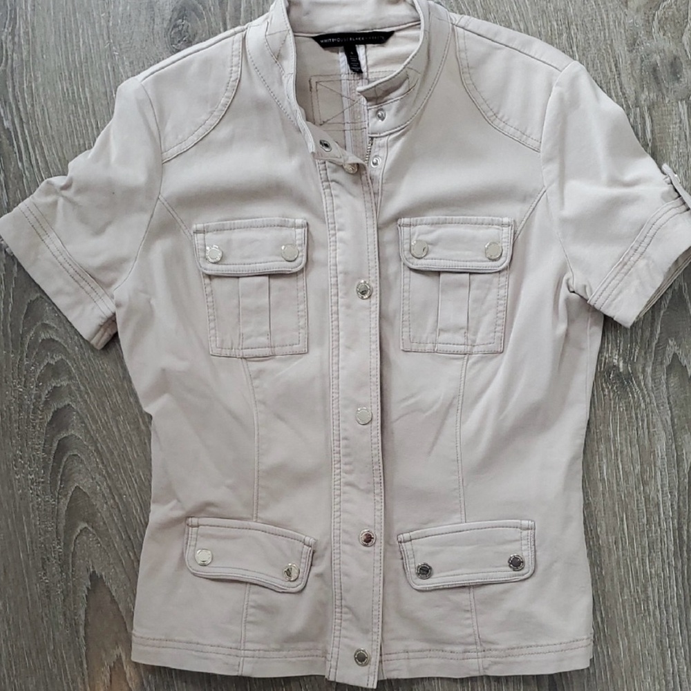 WHBM-  Short Sleeve Utility Jacket, Biscotti Color